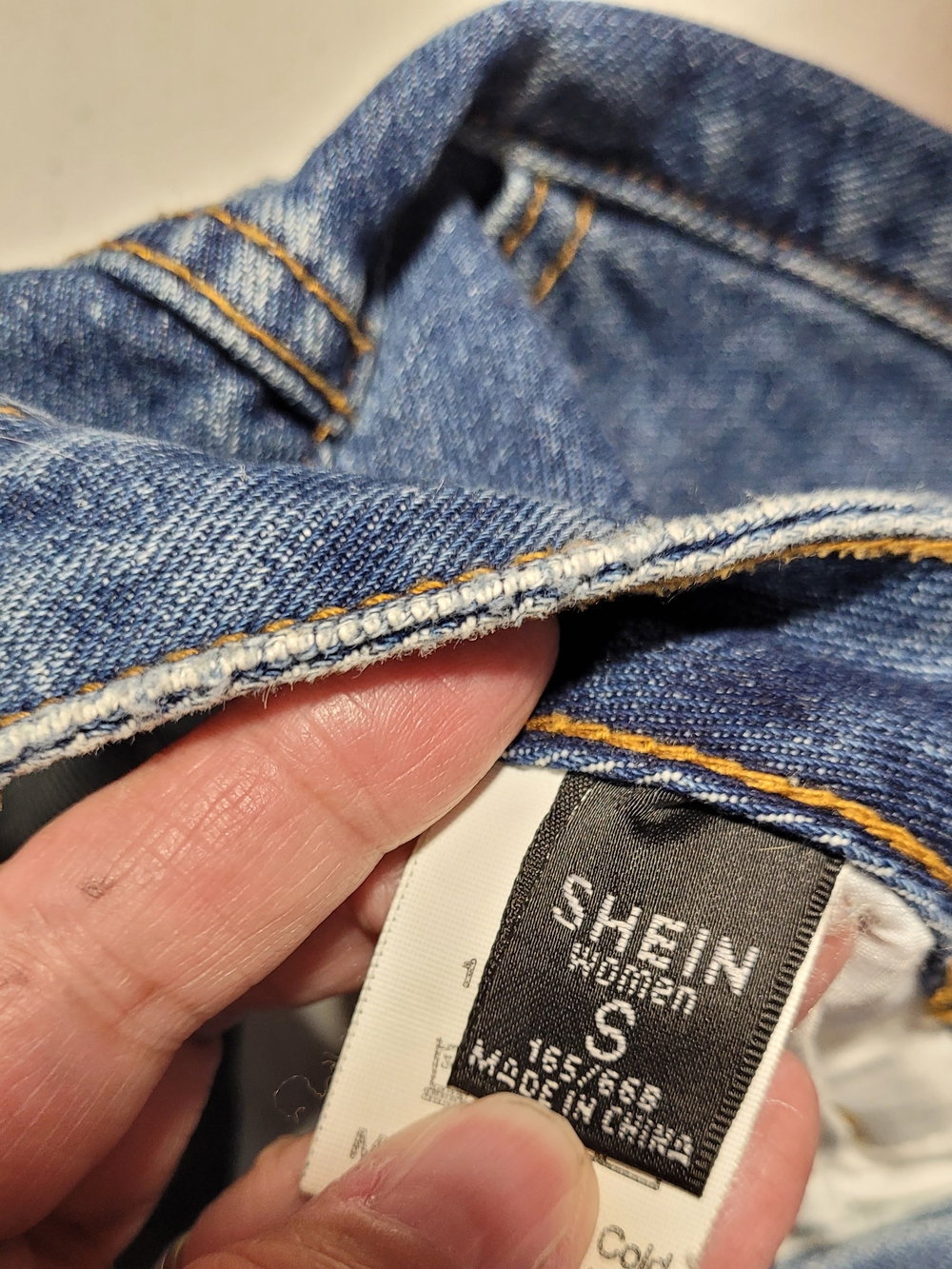 SHEIN Blue High-Waist Denim Jean Shorts - Picture 2 of 4